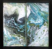 Abstract Diptych by Janice Booth