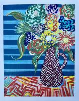 Blue Striped Wallpaper by Chelsea Demarest